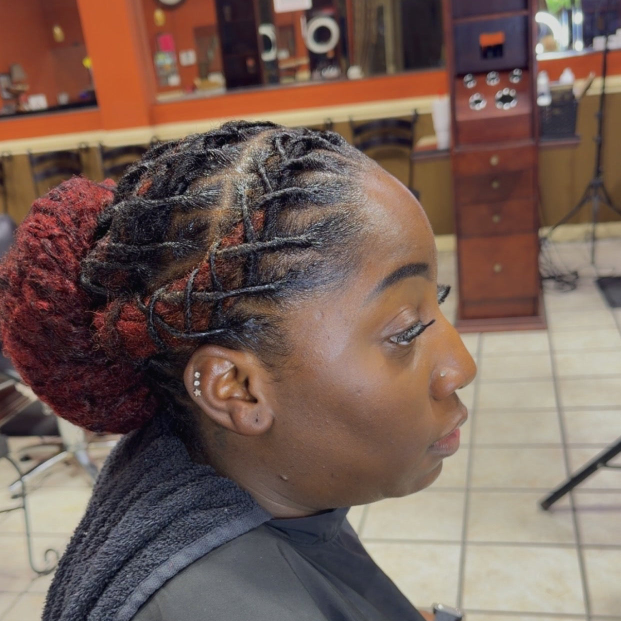Barreled Locs Styled Back